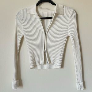 Ribbed Zip-Up Sweater